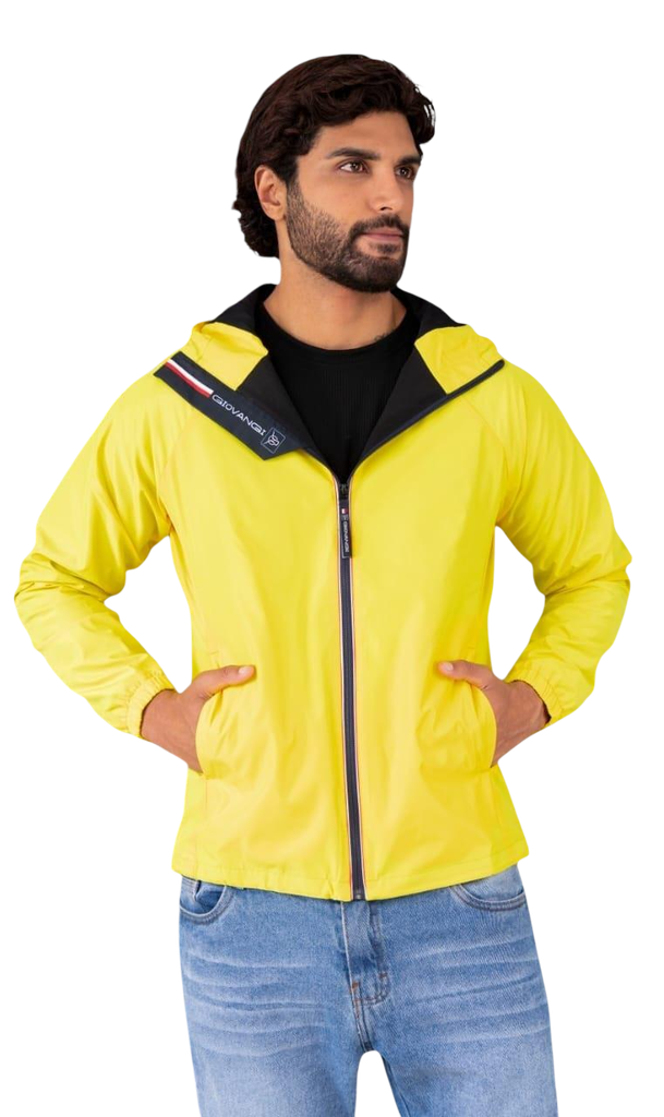 Casaca Cortaviento Color Amarillo Claro