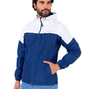 Casaca Cortaviento Color Duo - Azul Claro y Blanco
