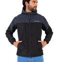 Casaca Cortaviento Color Duo - Negro y Gris Oscuro