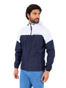 Casaca Cortaviento Color Duo - Azul Marino y Blanco