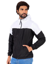 Casaca Cortaviento Color Duo - Negro y Blanco