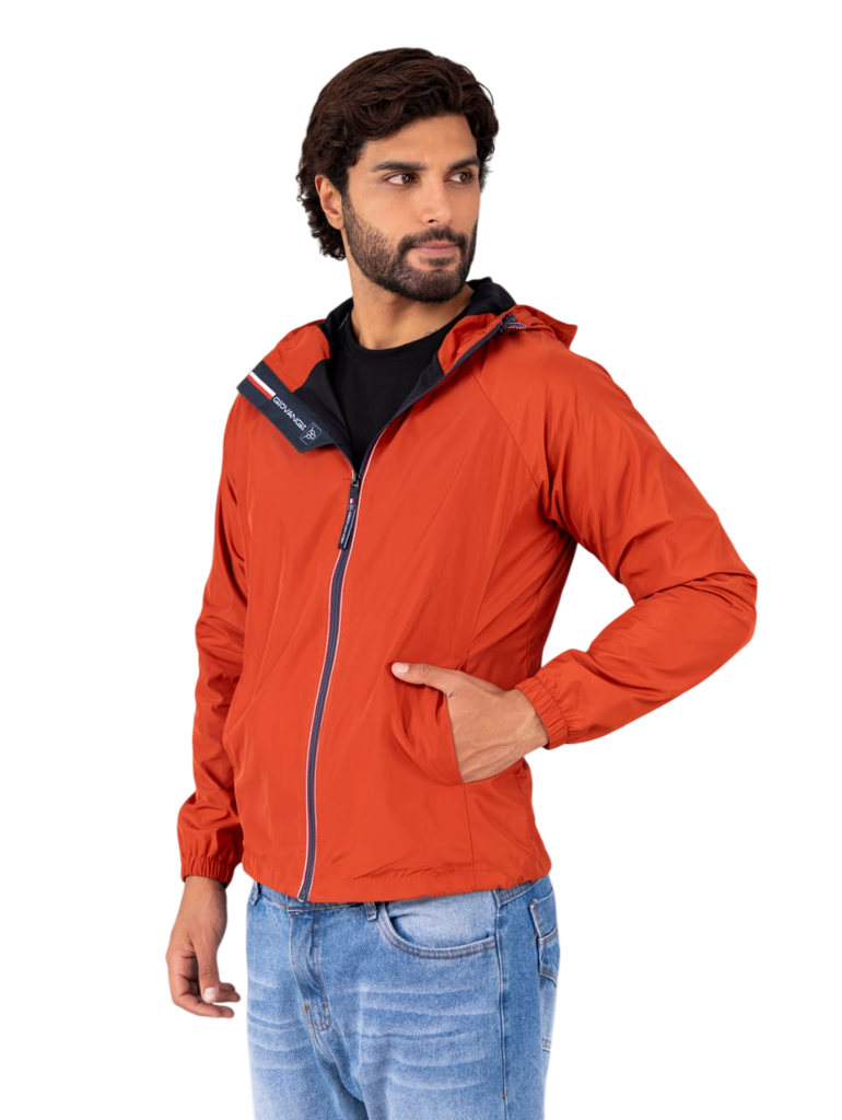 Casaca Cortaviento Naranja Quemado