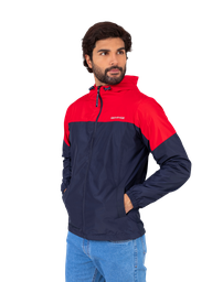 Casaca Cortaviento Color Duo - Azul Marino y Rojo